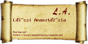 Lóczi Anasztázia névjegykártya